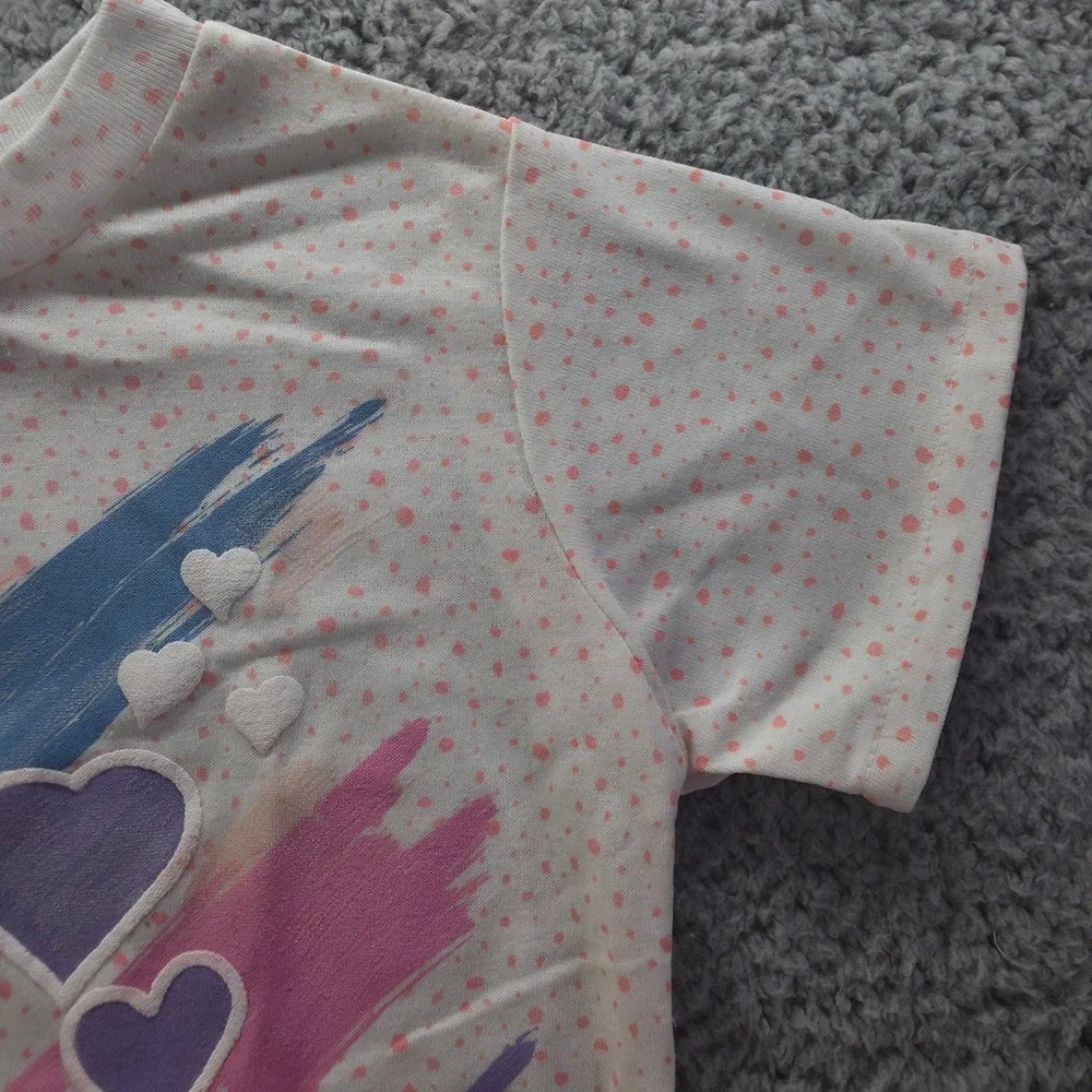 Vintage Bazerk Girls Heart Graphic T-Shirt and Leggings Set Size 6 90s USA